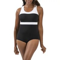 Dolfin Aquashape Color Block Conservative Lap Suit Womens One Piece Swimsuit