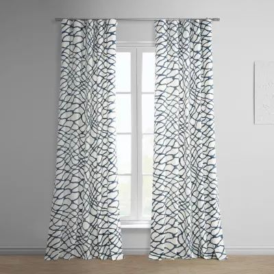 Exclusive Fabrics & Furnishing Ellis 100% Cotton Energy Saving Light-Filtering Rod Pocket Back Tab Single Curtain Panel