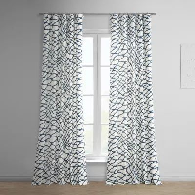 Exclusive Fabrics & Furnishing Ellis 100% Cotton Rod Pocket Back Tab Energy Saving Light-Filtering Single Curtain Panels