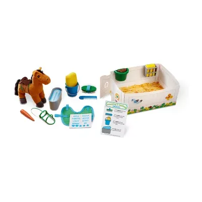 Melissa & Doug Feed & Groom Horse Care Role Play Set Toy Playset