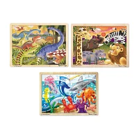 Melissa & Doug Jigsaw Puzzle Bundle  (Dinosaur;Safari And Ocean) Puzzle