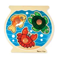 Melissa & Doug Jumbo Knob Puzzle Bundle - Fish And Pets Puzzle