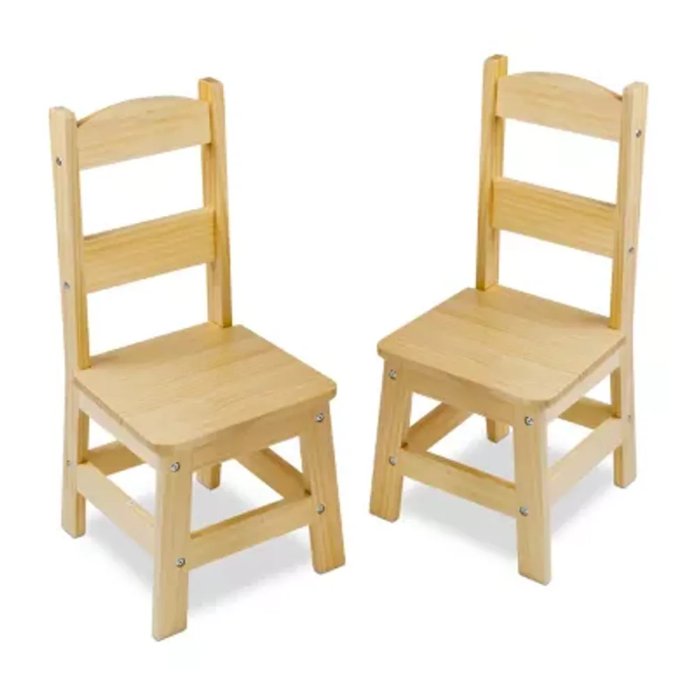 Melissa & Doug Wooden Chair Pair - Natural Play Kitchen