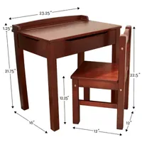 Melissa & Doug Wooden Lift-Top Kids Desk & Chair(Espresso)