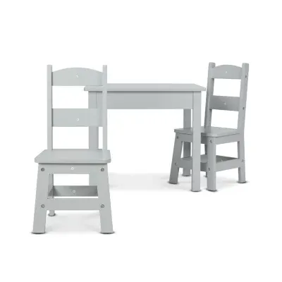 Melissa & Doug Wooden Table & Chairs (Gray)