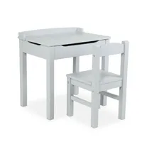 Melissa & Doug Wooden Lift -Top Kids Desk & Chair(Gray)