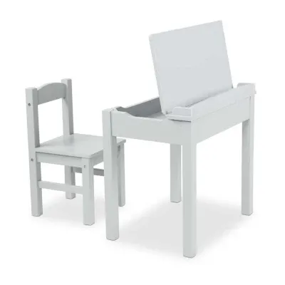 Melissa & Doug Wooden Lift -Top Kids Desk & Chair(Gray)