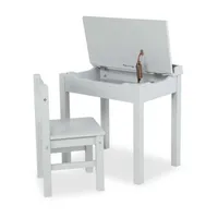 Melissa & Doug Wooden Lift -Top Kids Desk & Chair(Gray)