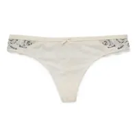 Ambrielle Satin With Lace Thong Panty