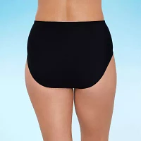 Liz Claiborne Womens Comfort Waistband Brief Bikini Swimsuit Bottom