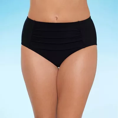 Liz Claiborne Womens Comfort Waistband Brief Bikini Swimsuit Bottom
