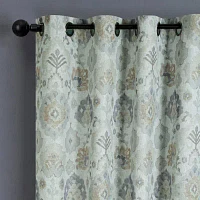 Max Blackout Baylor Print Energy Saving 100% Grommet Top Single Curtain Panel