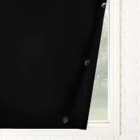 Sun Zero Lights Out Solid Portable Suction Cup 100% Blackout Single Curtain Panel