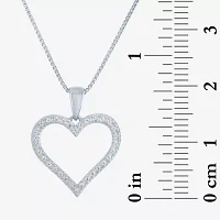 G-H / I1-I2) Womens 1/10 CT. T.W. Lab Grown White Diamond Sterling Silver Heart Pendant Necklace