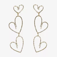 Bijoux Bar Crystal Heart Drop Earrings