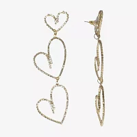 Bijoux Bar Crystal Heart Drop Earrings