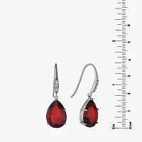 Sparkle Allure Cubic Zirconia Pure Silver Over Brass Oval Drop Earrings