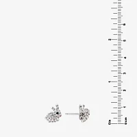 Silver Treasures Bunny Crystal Sterling Silver 12.1mm Stud Earrings