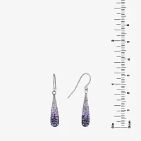 Silver Treasures Ombre Crystal Sterling Silver Drop Earrings