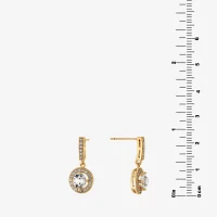 Sparkle Allure Womens Crystal 14K Gold Over Brass Drop Earrings
