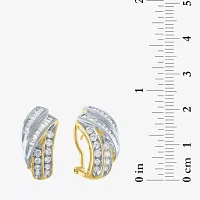 Whale Tail (G-H / Si2-I1) 1 CT. T.W. Lab Grown White Diamond 10K Gold Hoop Earrings