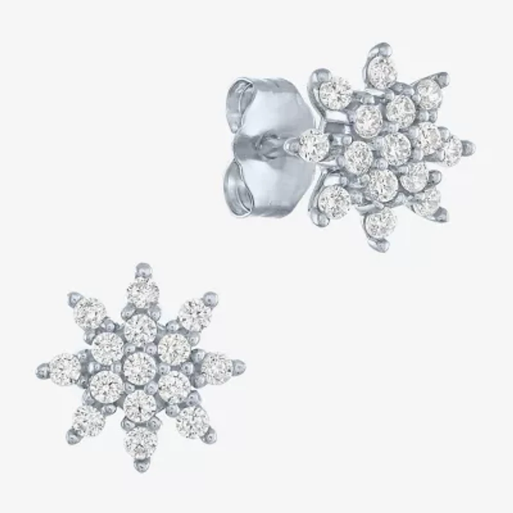 Diamond Blossom (G-H / Si2-I1) 1/3 CT. T.W. Lab Grown White Diamond 10K White Gold Stud Earrings