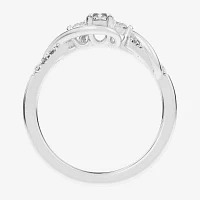 (G-H / Si1-Si2) Womens 1/3 CT. T.W. Lab Grown White Diamond Sterling Silver Side Stone 3-Stone Promise Ring