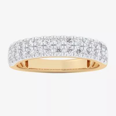(G-H / Vs1-Vs2) 4MM 3/4 CT. T.W. Lab Grown White Diamond 10K Gold Anniversary Band
