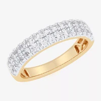 (G-H / Vs1-Vs2) 4MM 3/4 CT. T.W. Lab Grown White Diamond 10K Gold Anniversary Band