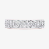 (G-H / Vs1-Vs2) 4MM 3/4 CT. T.W. Lab Grown White Diamond 10K Rose Gold Anniversary Wedding Band