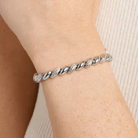 Sparkle Allure Diamond Accent Pure Silver Over Bronze 7.25 Inch Tennis Bracelet