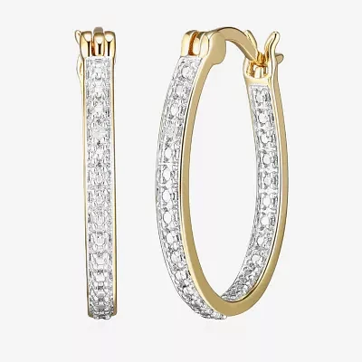 Sparkle Allure Diamond Accent 18K Gold Over Brass Round Hoop Earrings