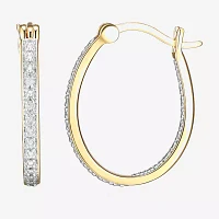 Sparkle Allure Diamond Accent 18K Gold Over Brass Round Hoop Earrings