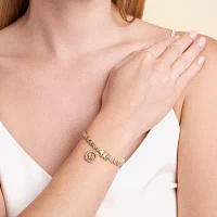 Sparkle Allure 14k Gold Over Bronze Natural Diamond Accent Gold Tone Angel Round 7.25 Inch Tennis Bracelet