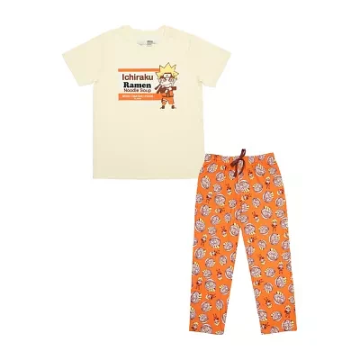 Womens Naruto Plush Crew Neck Short Sleeve 2-pc. Pant Pajama Set