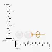 Certified Sofia™ 10K Gold 6-6.5mm Cultured Freshwater Pearl Stud Earrings