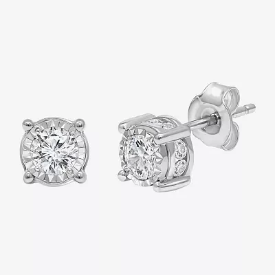 Tru Miracle 1 CT. T.W. Natural White Diamond 14K Gold 6.2mm Round Stud Earrings