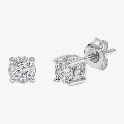 TruMiracle 1/2 CT. T.W. Natural Diamond 10K Gold Twist Stud Earrings