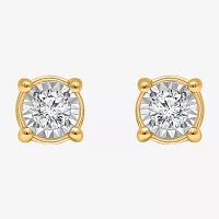 TruMiracle 1/2 CT. T.W. Natural Diamond 10K Gold Twist Stud Earrings