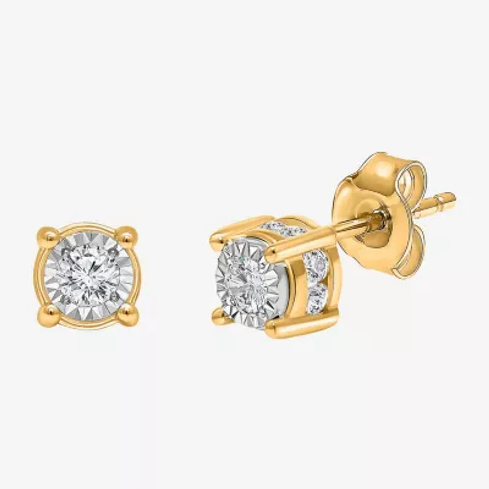 TruMiracle 1/2 CT. T.W. Natural Diamond 10K Gold Twist Stud Earrings