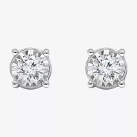 Tru Miracle 1 CT. T.W. Lab Grown White Diamond 10K Gold 6.8mm Round Stud Earrings