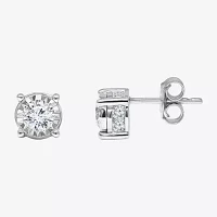 Tru Miracle 1 CT. T.W. Lab Grown White Diamond 10K Gold 6.8mm Round Stud Earrings