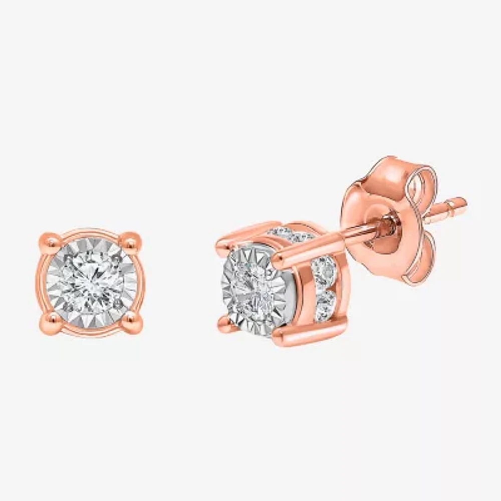 TruMiracle 1/2 CT. T.W. Natural Diamond 10K Gold Twist Stud Earrings