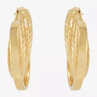 Mia Oro 14K Gold 30mm Round Hoop Earrings