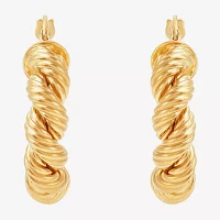 Mia Oro 14K Gold 22mm Round Hoop Earrings