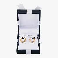 14K Gold 14.5mm Heart Hoop Earrings