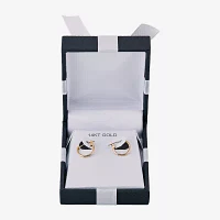 Womens 14K Gold 12mm Round Hoop Earrings