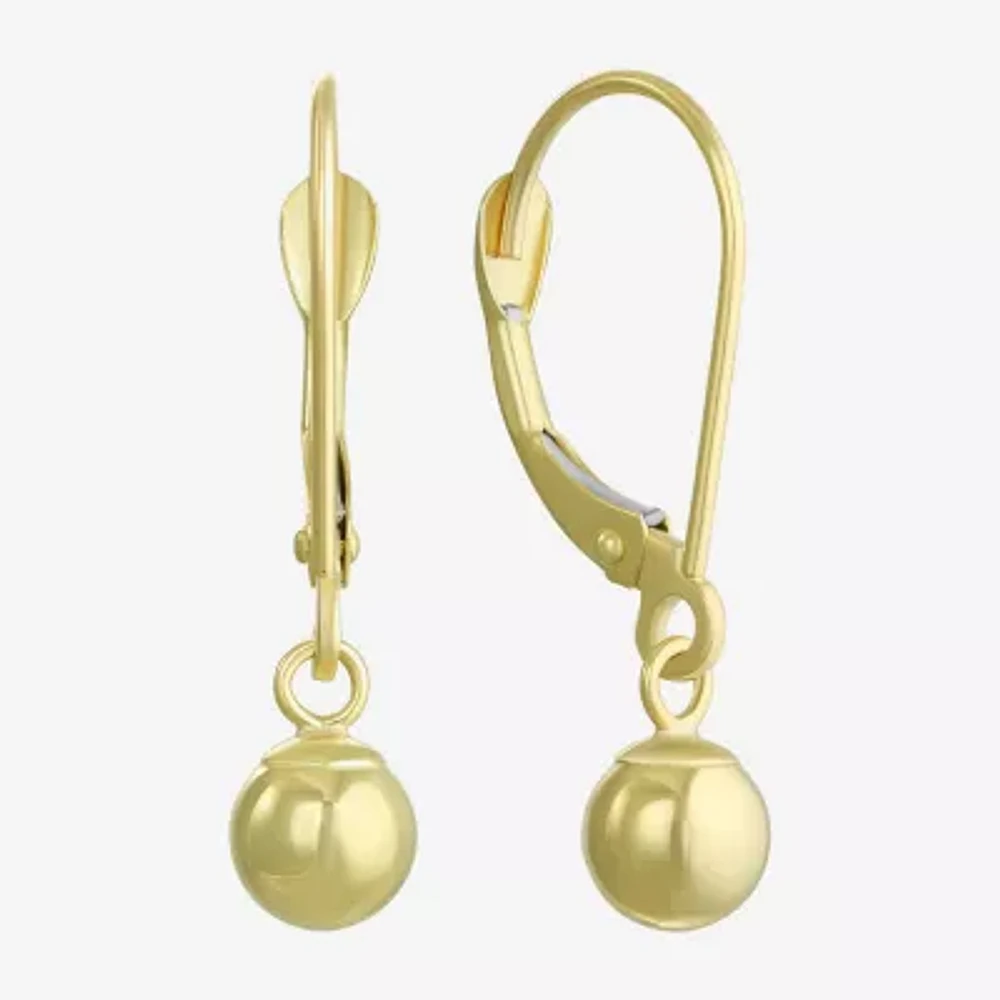 14K Gold Ball Drop Earrings