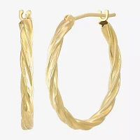 14K Gold Twisted Hoop Earrings