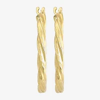 14K Gold Twisted Hoop Earrings